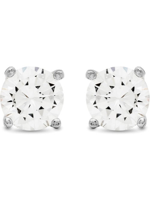 Boucles d'oreilles Luxenter Argent 925 avec Zirconium brillant plaqué Rhodium - Basic - Kiabi