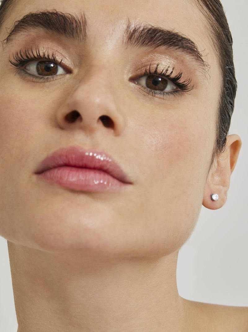 Boucles d'oreilles Luxenter Argent 925 avec Zirconium brillant plaqué Rhodium - Basic Blanc - Kiabi