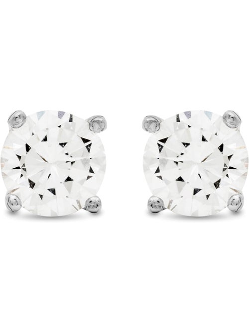 Boucles d'oreilles Luxenter Argent 925 avec Zirconium brillant plaqué Rhodium - Basic - Kiabi