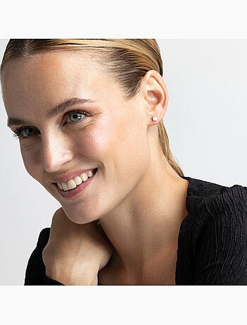 Boucles d'oreilles Luxenter Argent 925 avec Zirconium brillant plaqué Rhodium - Basic