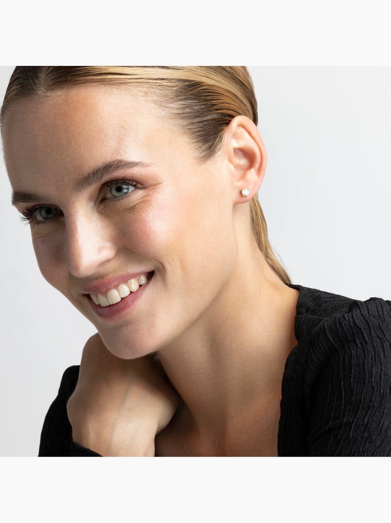 Boucles d'oreilles Luxenter Argent 925 avec Zirconium brillant plaqué Rhodium - Basic Noir - Kiabi