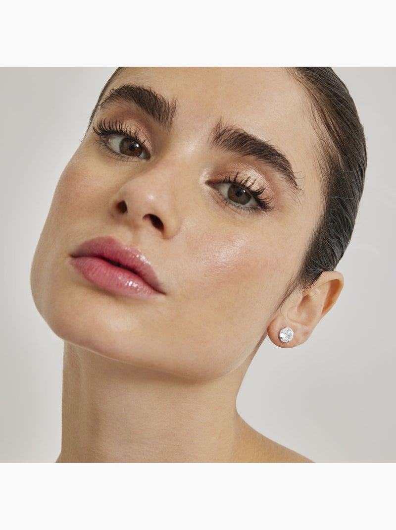 Boucles d'oreilles Luxenter Argent 925 avec Zirconium brillant plaqué Rhodium - Basic Noir - Kiabi