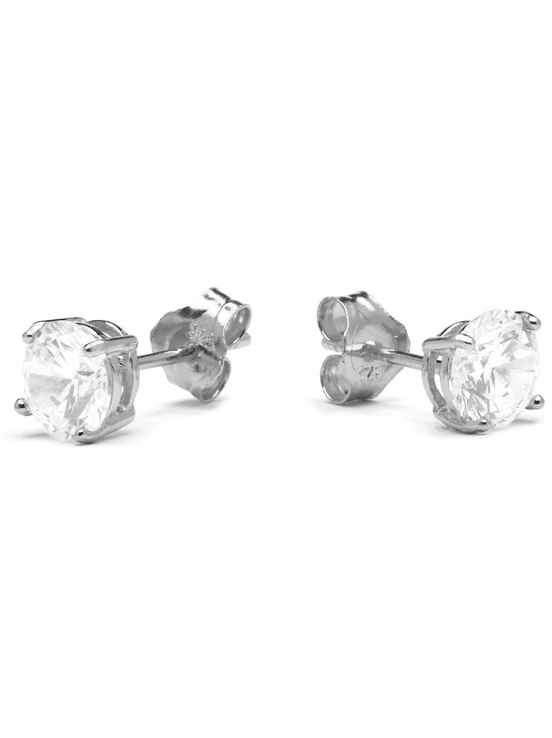 Boucles d'oreilles Luxenter Argent 925 avec Zirconium brillant plaqué Rhodium - Basic Noir - Kiabi