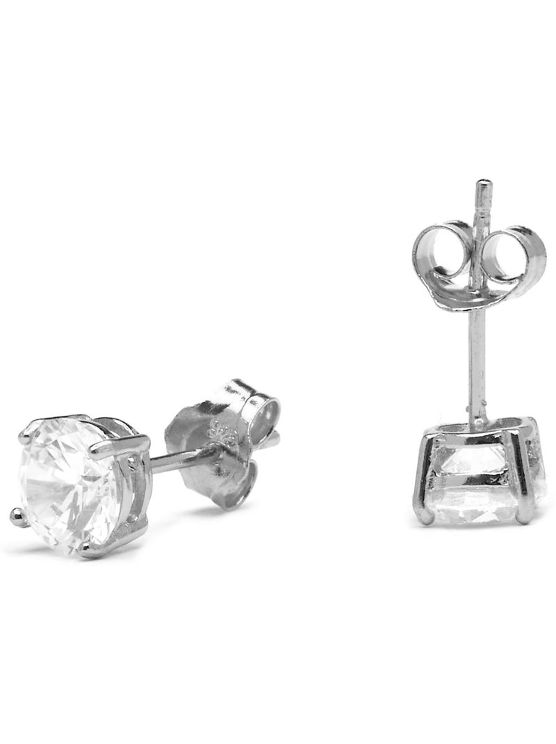 Boucles d'oreilles Luxenter Argent 925 avec Zirconium brillant plaqué Rhodium - Basic Noir - Kiabi
