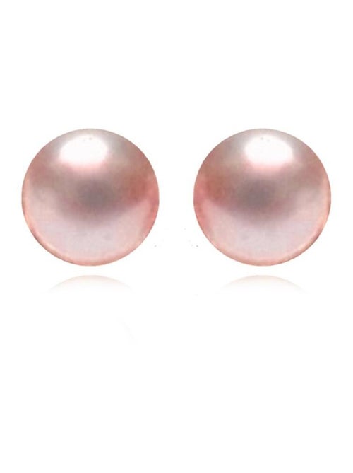 Boucles d'oreilles Luxenter argent et perle rose 8mm - Kiabi