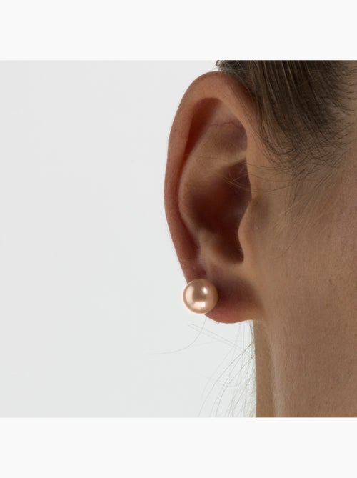 Boucles d'oreilles Luxenter argent et perle rose 8mm - Kiabi