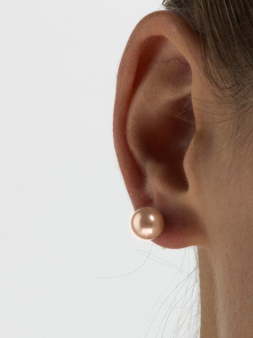 Boucles d'oreilles Luxenter argent et perle rose 8mm - Kiabi