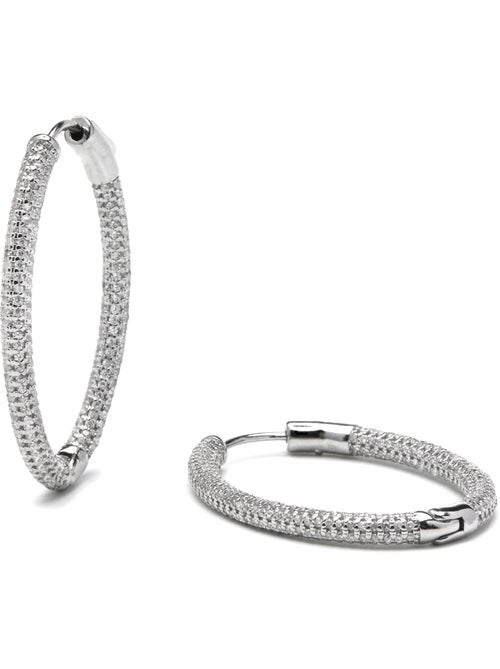 Boucles d'oreilles Luxenter avec - finition argentée - Libub - Kiabi