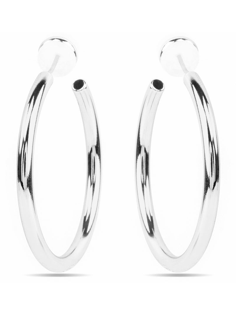 Boucles d'oreilles Luxenter avec - finition argentée - Polur Argent - Kiabi