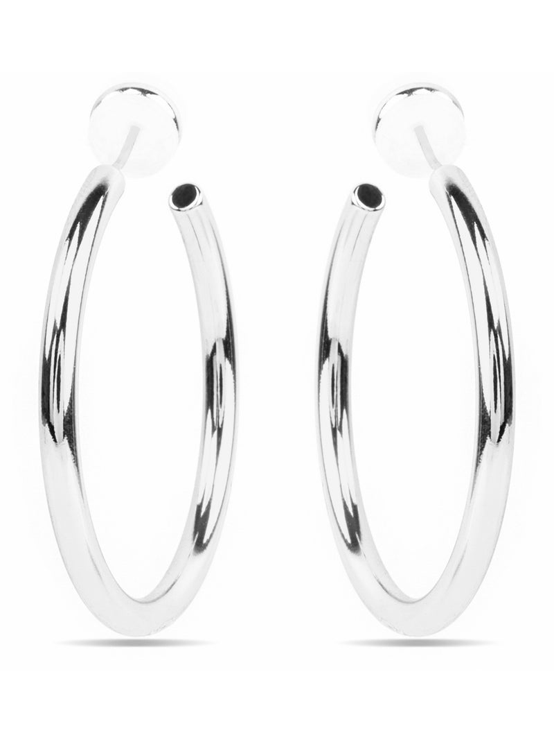 Boucles d'oreilles Luxenter avec - finition argentée - Polur Gris - Kiabi