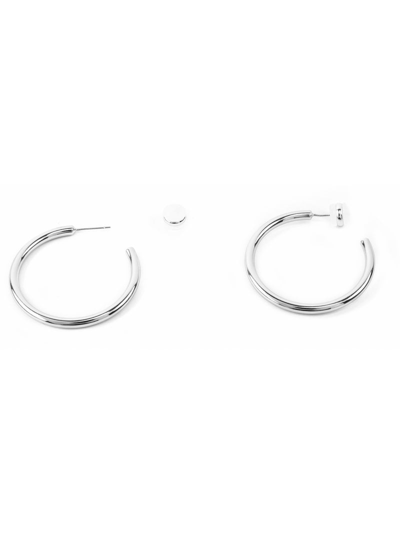 Boucles d'oreilles Luxenter avec - finition argentée - Polur Gris - Kiabi
