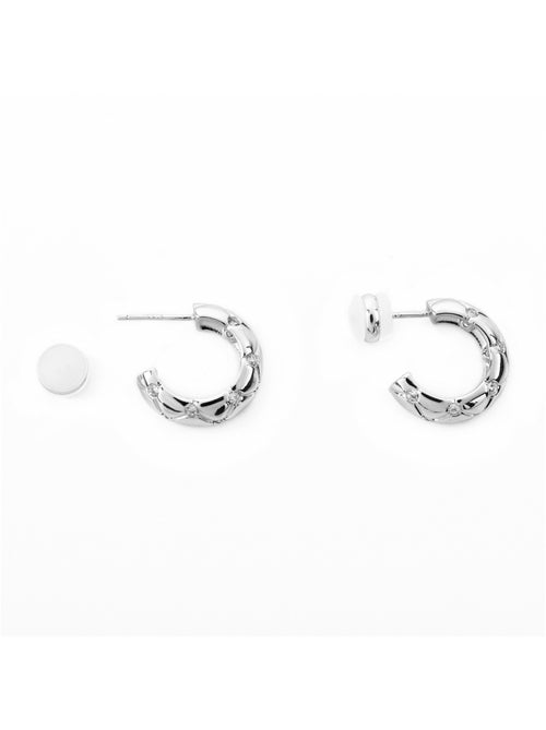 Boucles d'oreilles Luxenter avec - finition argentée - Rakhon - Kiabi