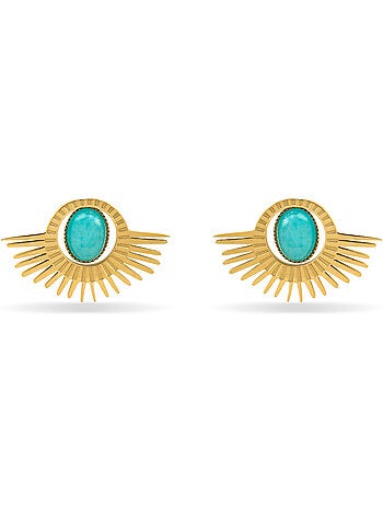 Boucles d'oreilles Luxenter avec amazonite et finition et plaqué or 18k - Takad