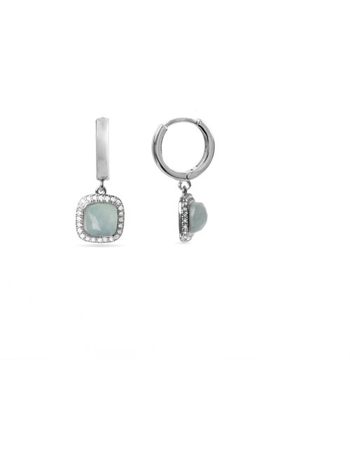 Boucles d'oreilles Luxenter avec cristal bleu rhodié - Liw - Kiabi