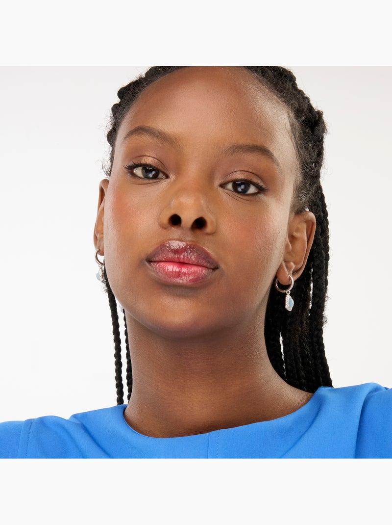 Boucles d'oreilles Luxenter avec cristal bleu rhodié - Liw Bleu - Kiabi