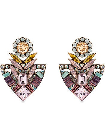 Boucles d'oreilles Luxenter avec cristal multicolore finition or 18k - Aphuat