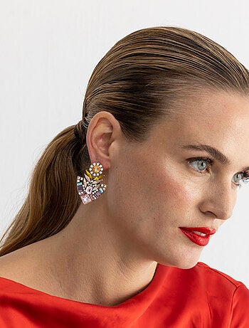 Boucles d'oreilles Luxenter avec cristal multicolore finition or 18k - Aphuat