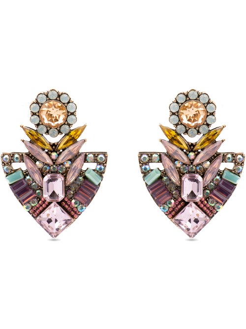 Boucles d'oreilles Luxenter avec cristal multicolore finition or 18k - Aphuat - Kiabi