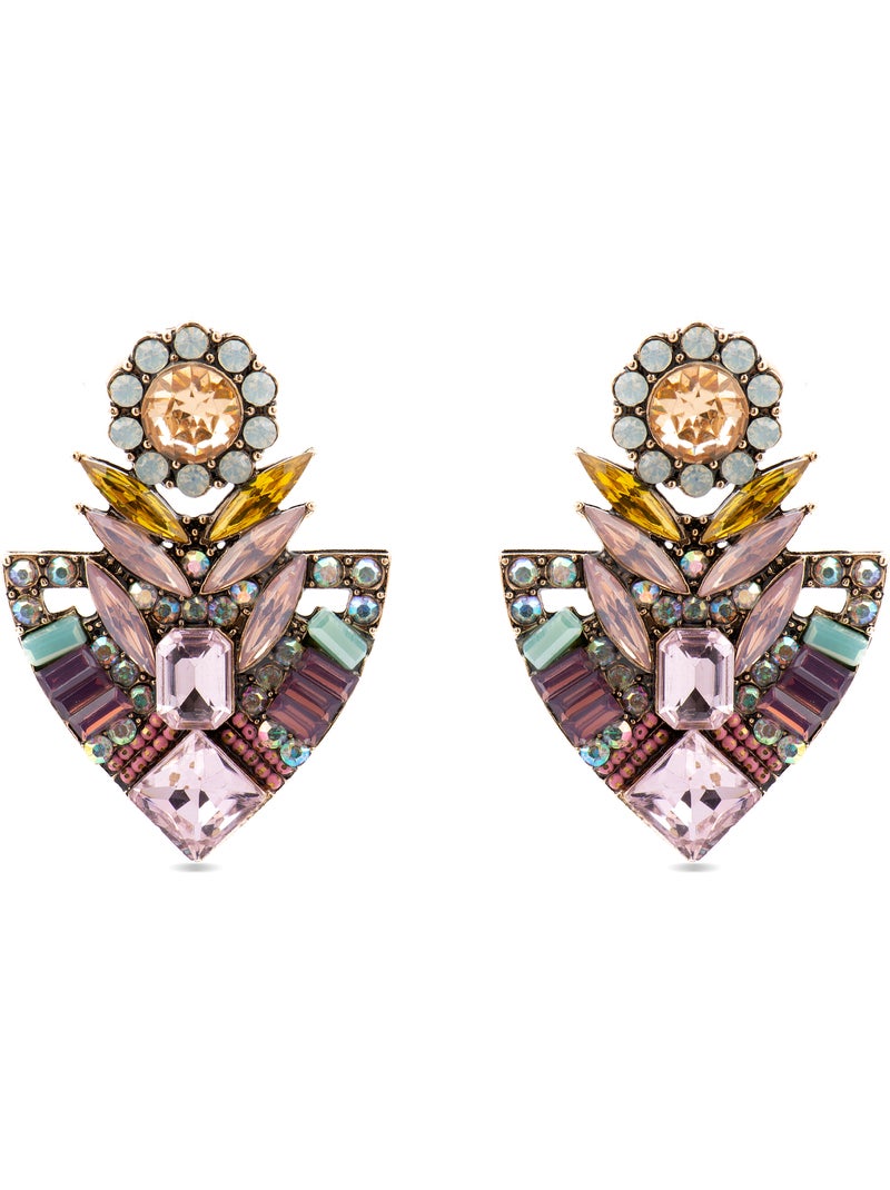 Boucles d'oreilles Luxenter avec cristal multicolore finition or 18k - Aphuat Multicolore - Kiabi