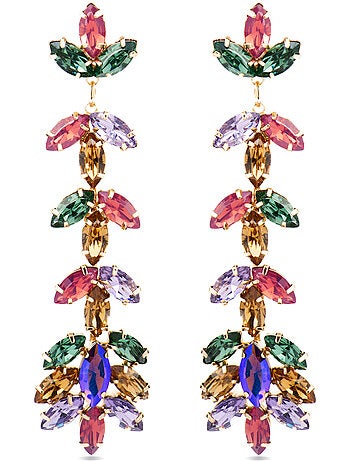 Boucles d'oreilles Luxenter avec cristal multicolore finition or 18k - Durblai