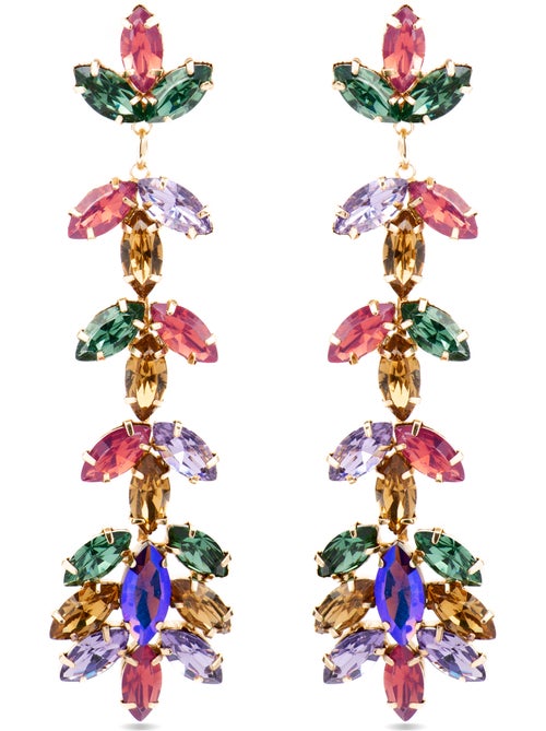 Boucles d'oreilles Luxenter avec cristal multicolore finition or 18k - Durblai - Kiabi
