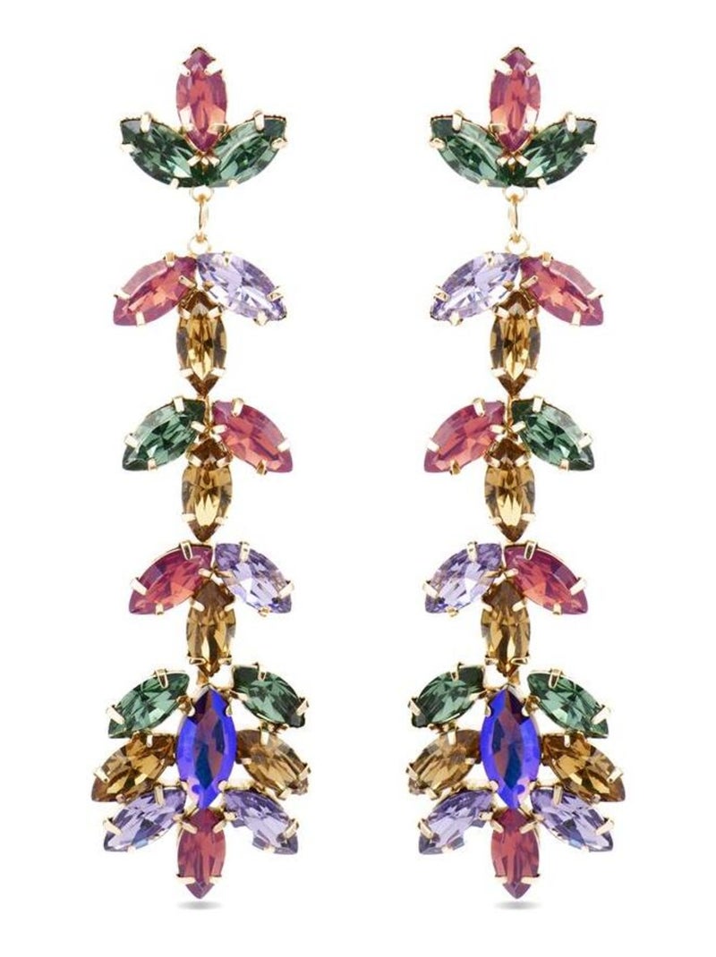 Boucles d'oreilles Luxenter avec cristal multicolore finition or 18k - Durblai Multicolore - Kiabi