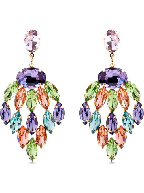 Boucles d'oreilles Luxenter avec cristal multicolore finition or 18k - Imkas - Kiabi