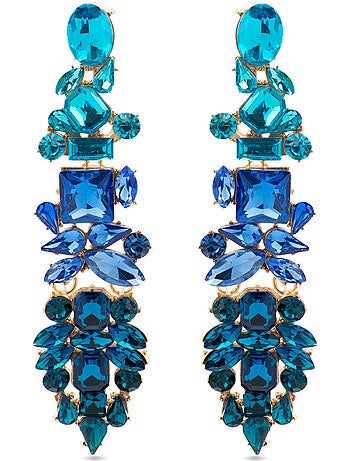 Boucles d'oreilles Luxenter avec cristal multicolore finition or 18k - Karaf
