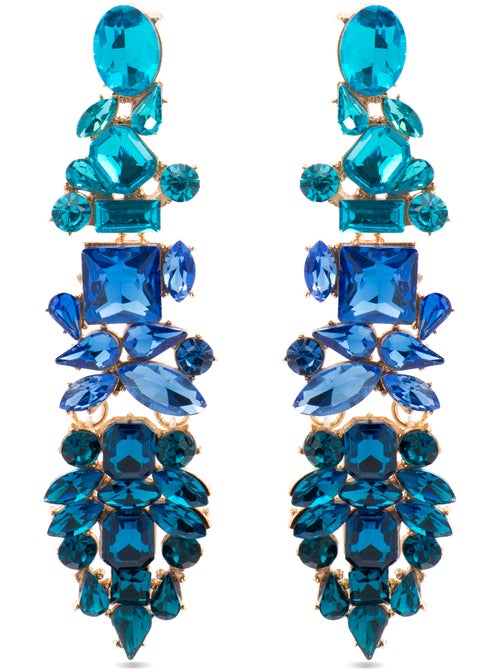 Boucles d'oreilles Luxenter avec cristal multicolore finition or 18k - Karaf - Kiabi