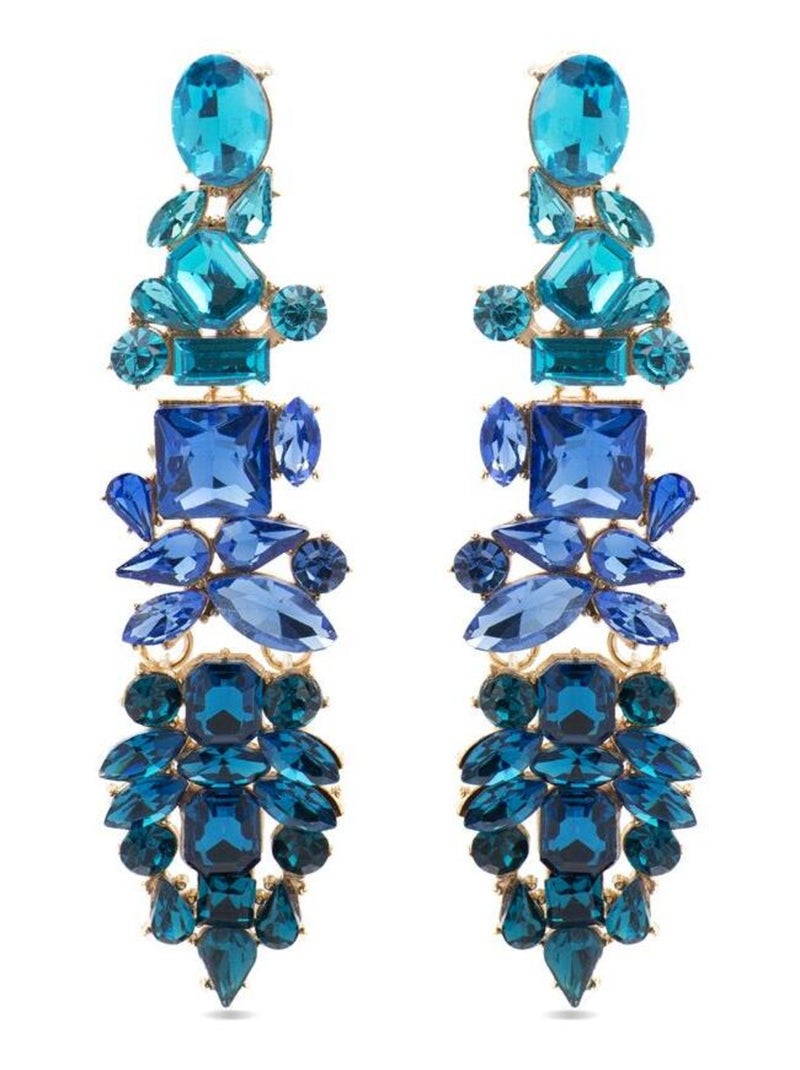 Boucles d'oreilles Luxenter avec cristal multicolore finition or 18k - Karaf Multicolore - Kiabi