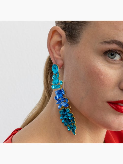 Boucles d'oreilles Luxenter avec cristal multicolore finition or 18k - Karaf - Kiabi