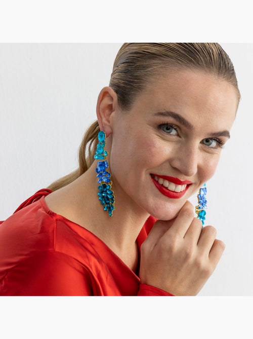 Boucles d'oreilles Luxenter avec cristal multicolore finition or 18k - Karaf - Kiabi