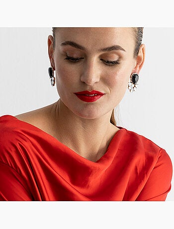 Boucles d'oreilles Luxenter avec cristal multicolore finition or 18k - Likore