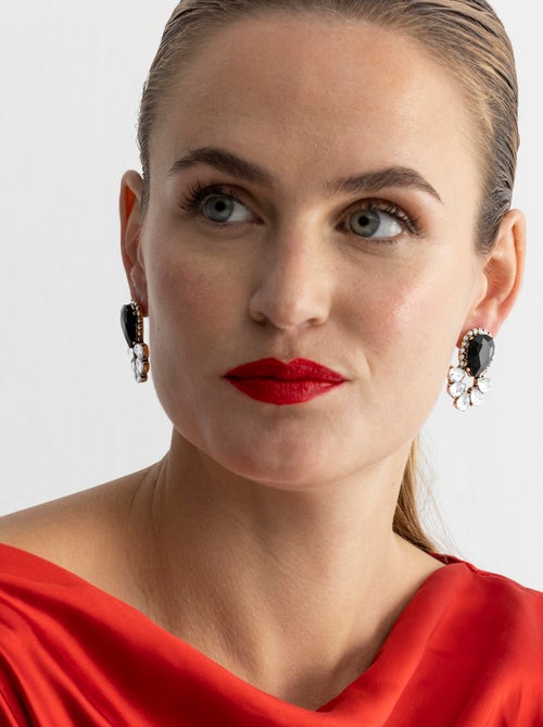 Boucles d'oreilles Luxenter avec cristal multicolore finition or 18k - Likore - Kiabi
