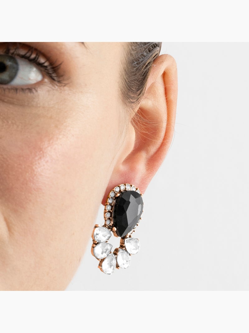 Boucles d'oreilles Luxenter avec cristal multicolore finition or 18k - Likore Multicolore - Kiabi