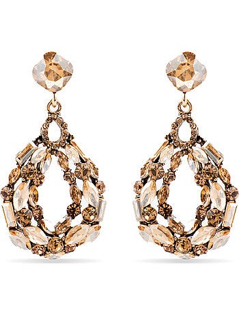 Boucles d'oreilles Luxenter avec cristal multicolore finition or 18k - Liodas