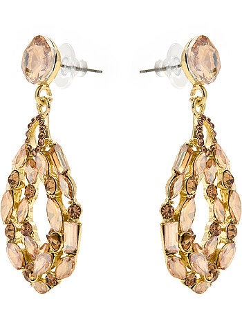 Boucles d'oreilles Luxenter avec cristal multicolore finition or 18k - Liodas
