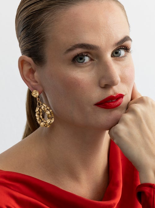 Boucles d'oreilles Luxenter avec cristal multicolore finition or 18k - Liodas - Kiabi