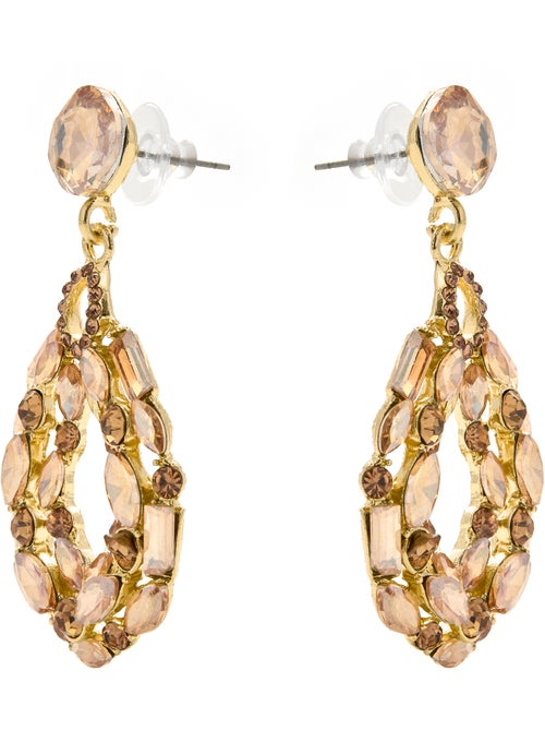 Boucles d'oreilles Luxenter avec cristal multicolore finition or 18k - Liodas - Kiabi