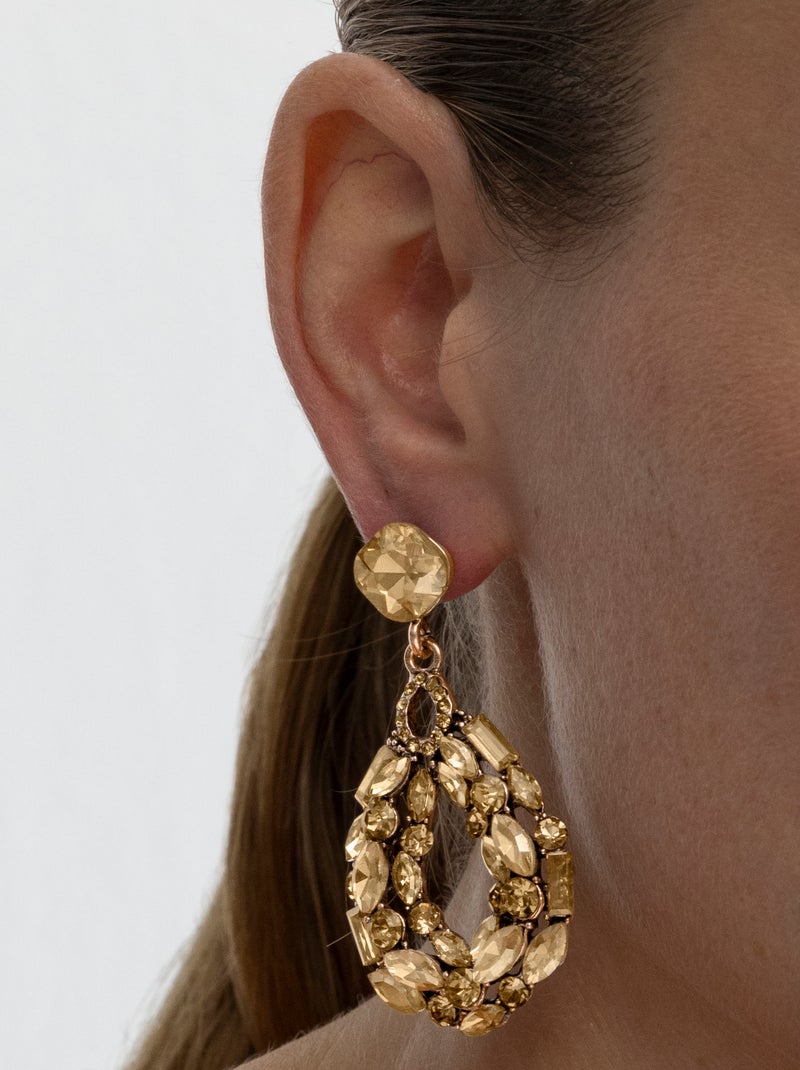 Boucles d'oreilles Luxenter avec cristal multicolore finition or 18k - Liodas Multicolore - Kiabi