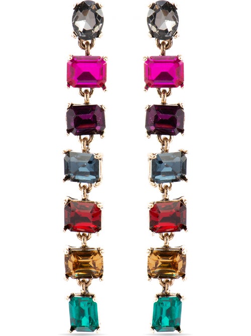 Boucles d'oreilles Luxenter avec cristal multicolore finition or 18k - Moray - Kiabi