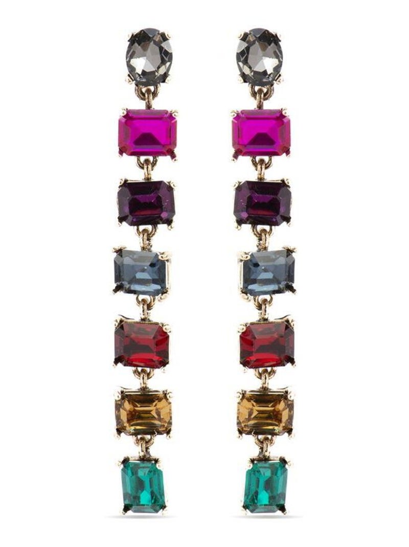 Boucles d'oreilles Luxenter avec cristal multicolore finition or 18k - Moray Multicolore - Kiabi