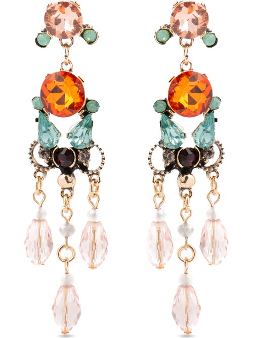 Boucles d'oreilles Luxenter avec cristal multicolore finition or 18k - Mormus - Kiabi