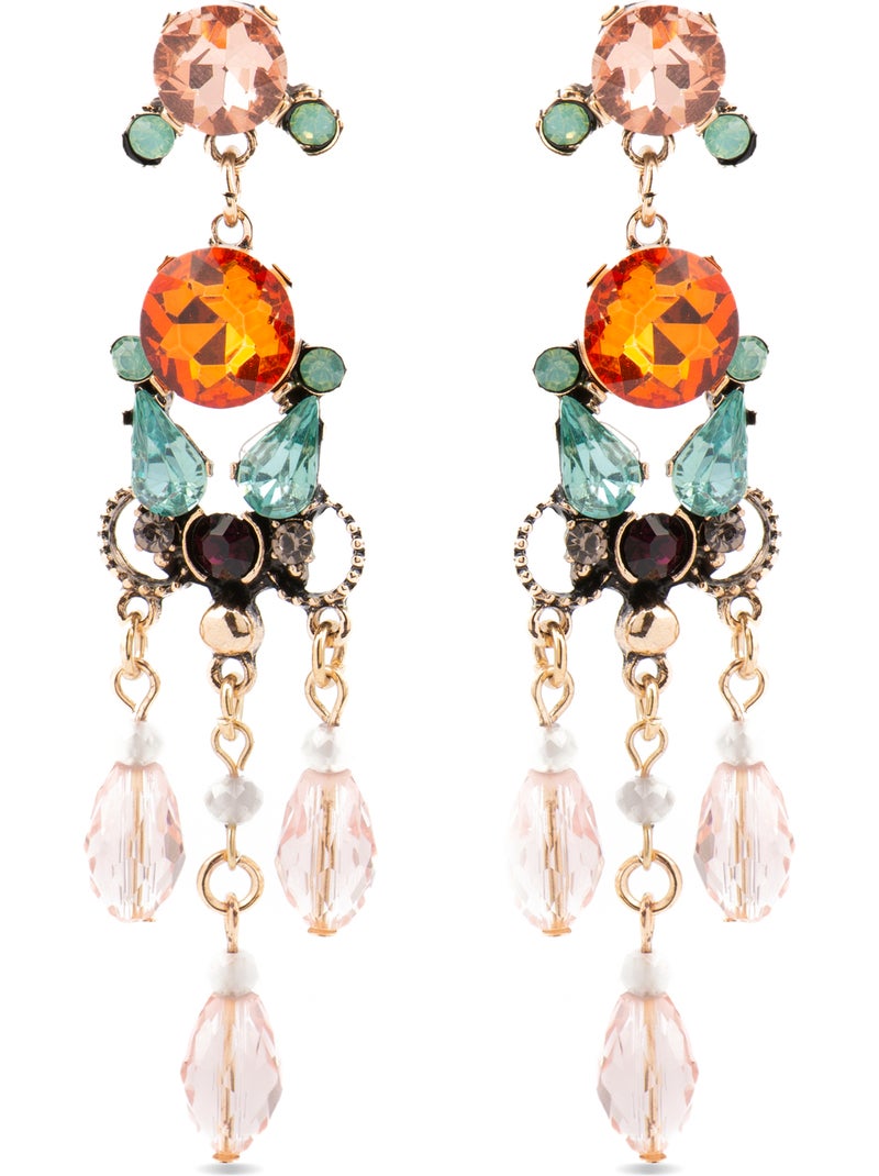 Boucles d'oreilles Luxenter avec cristal multicolore finition or 18k - Mormus Multicolore - Kiabi