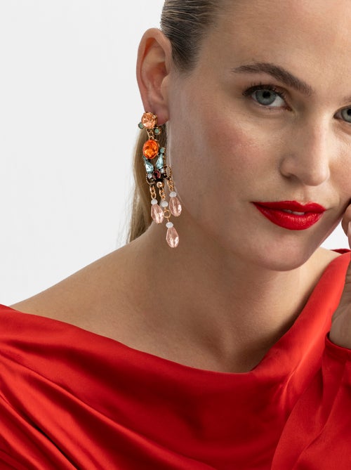 Boucles d'oreilles Luxenter avec cristal multicolore finition or 18k - Mormus - Kiabi
