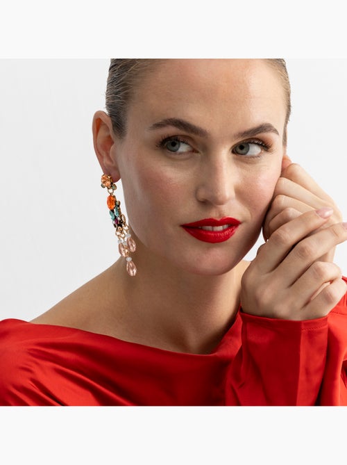 Boucles d'oreilles Luxenter avec cristal multicolore finition or 18k - Mormus - Kiabi