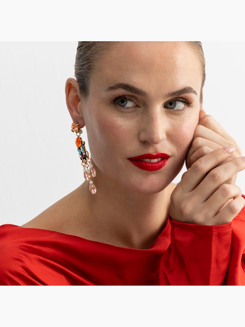 Boucles d'oreilles Luxenter avec cristal multicolore finition or 18k - Mormus Multicolore - Kiabi