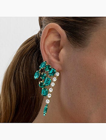 Boucles d'oreilles Luxenter avec cristal multicolore finition or 18k - Ordfi