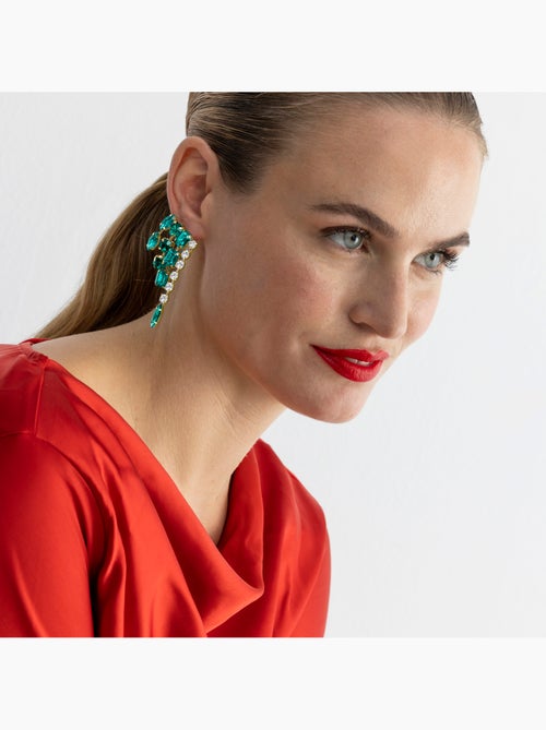 Boucles d'oreilles Luxenter avec cristal multicolore finition or 18k - Ordfi - Kiabi