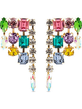 Boucles d'oreilles Luxenter avec cristal multicolore finition or 18k - Shamwa